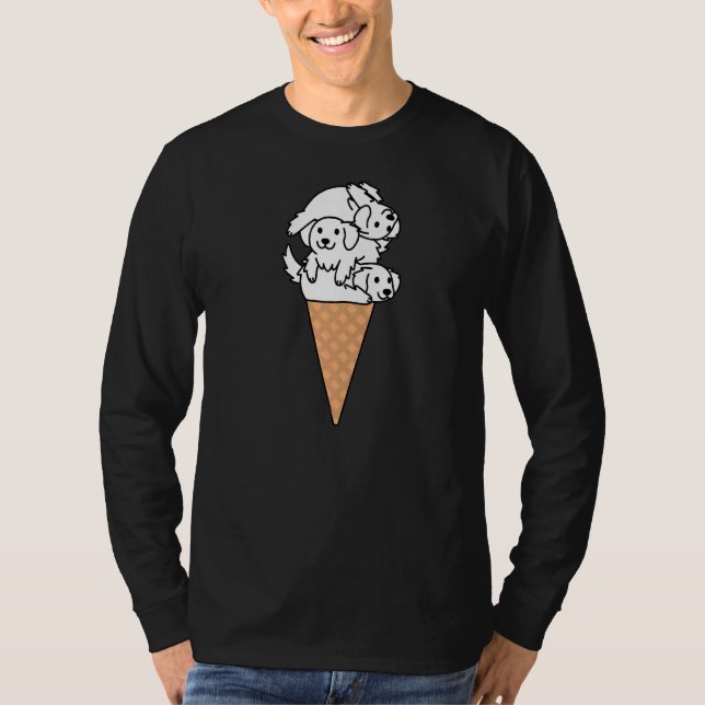 Ice Cream Great Pyrenees Dog T-Shirt (Front)