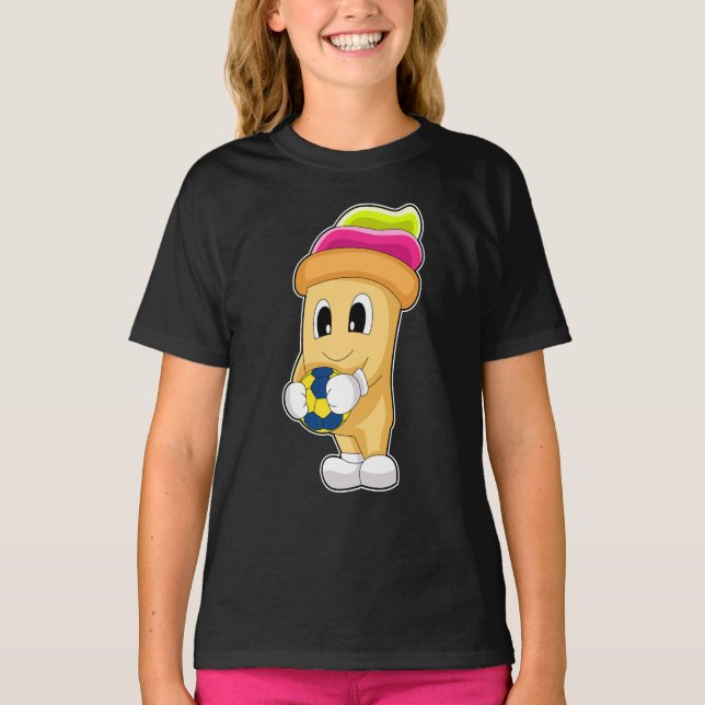 Ice cream Handball player Handball T-Shirt (Front)