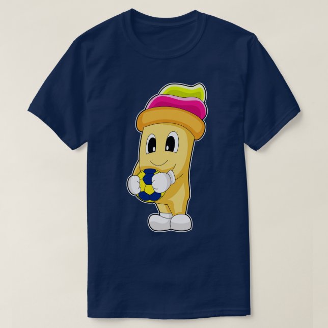 Ice cream Handball player Handball T-Shirt (Design Front)