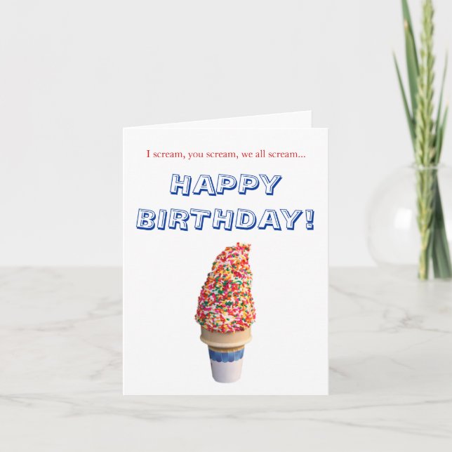 Ice Cream Happy Birthday Card (Front)