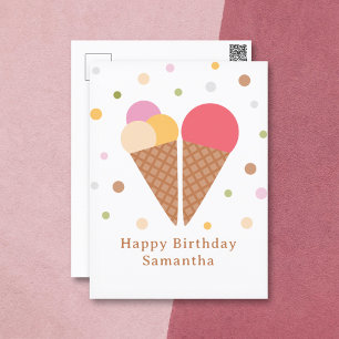 Ice Cream Happy Birthday Postcard