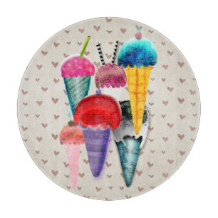 Ice cream Hearts Rupydetequila ART collection Cutting Board
