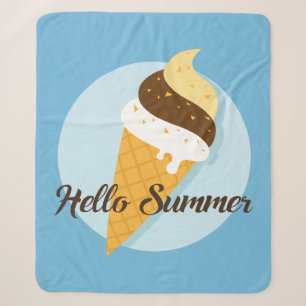 Ice Cream Hello custom colour blankets
