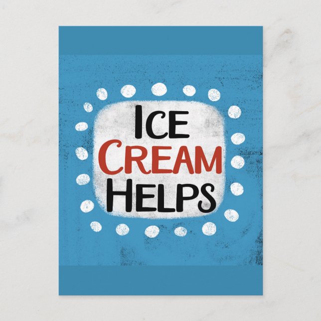 Ice Cream Helps Postcard (Front)