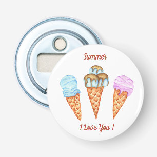 Ice Cream I Love You Cute Summer Bottle Opener