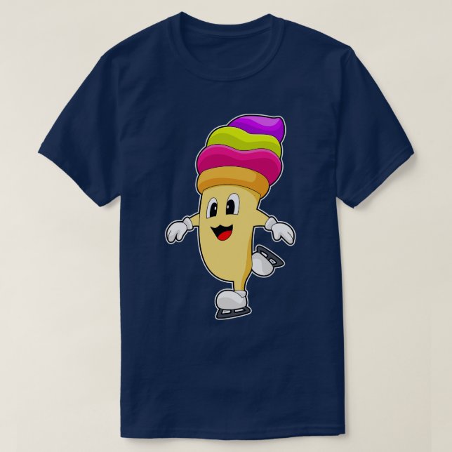 Ice cream Ice skating Ice skates T-Shirt (Design Front)