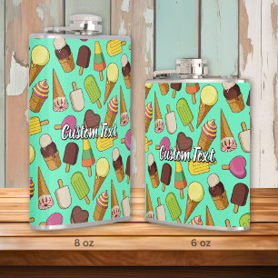Ice Cream Icons Hip Flask
