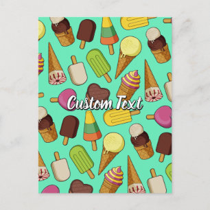 Ice Cream Icons Postcard
