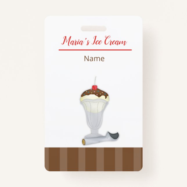 Ice Cream  ID Badge (Front)