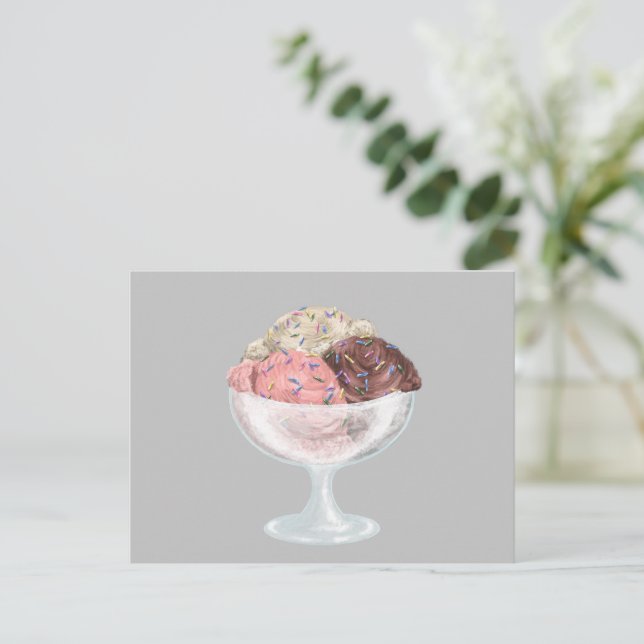Ice Cream Invitation Postcard (Standing Front)