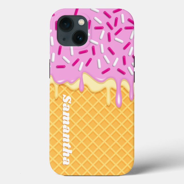 Ice Cream Kawaii Waffle Cone Popsicle Case-Mate iPhone Case (Back)