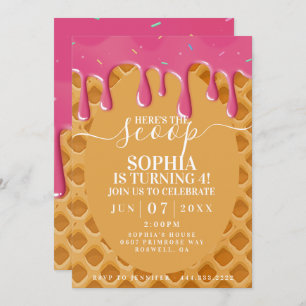 Ice Cream Kids Birthday Invitation