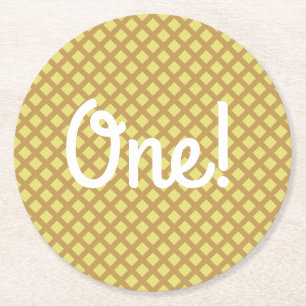 Ice Cream Kid's Birthday Party Round Paper Coaster