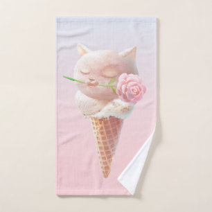 Ice Cream Kitty – Rosy & Dreamy Bath Towel Set