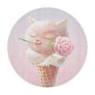 Ice Cream Kitty – Rosy & Dreamy Cutting Board