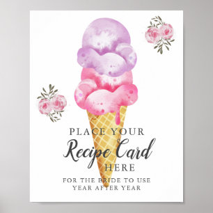 Ice Cream Leave Recipe Card Here Sign