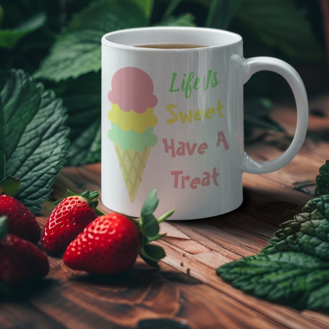 Ice Cream Life Is Sweet Coffee Mug (Creator Uploaded)