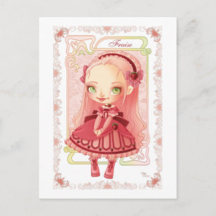 Ice Cream Lolita Fraise Postcard