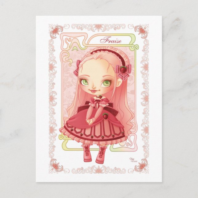 Ice Cream Lolita Fraise Postcard (Front)