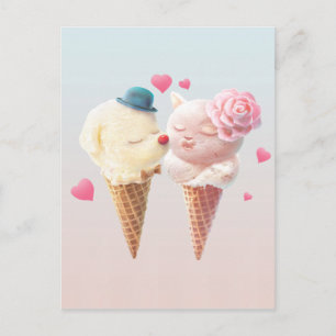 Ice Cream Love Announcement Postcard