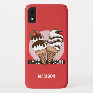 Ice Cream Lover custom name & colour phone cases