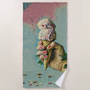 Ice cream lover gift beach towel