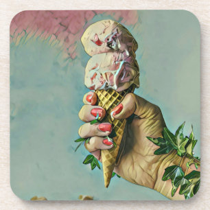 Ice cream lover gift coaster