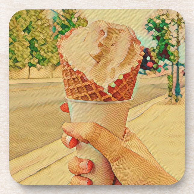 Ice cream lover gift coaster (Front)