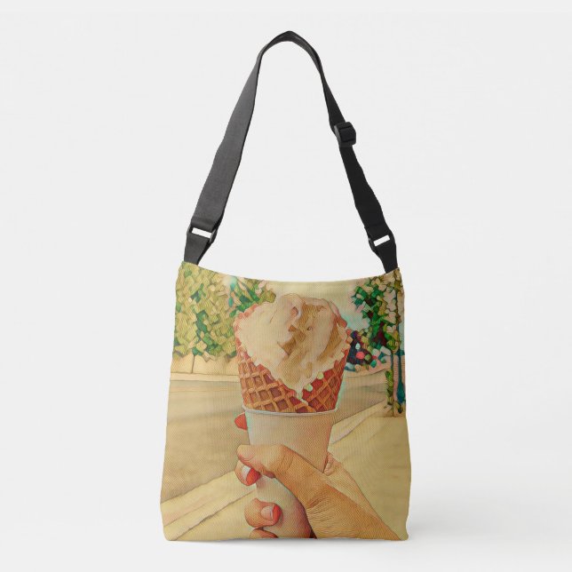 Ice cream lover gift crossbody bag (Front)