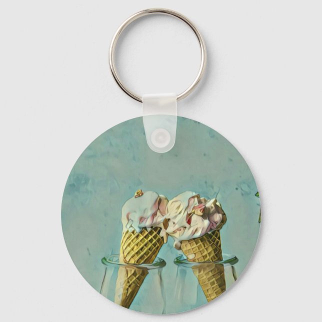 Ice cream lover gift key ring (Front)