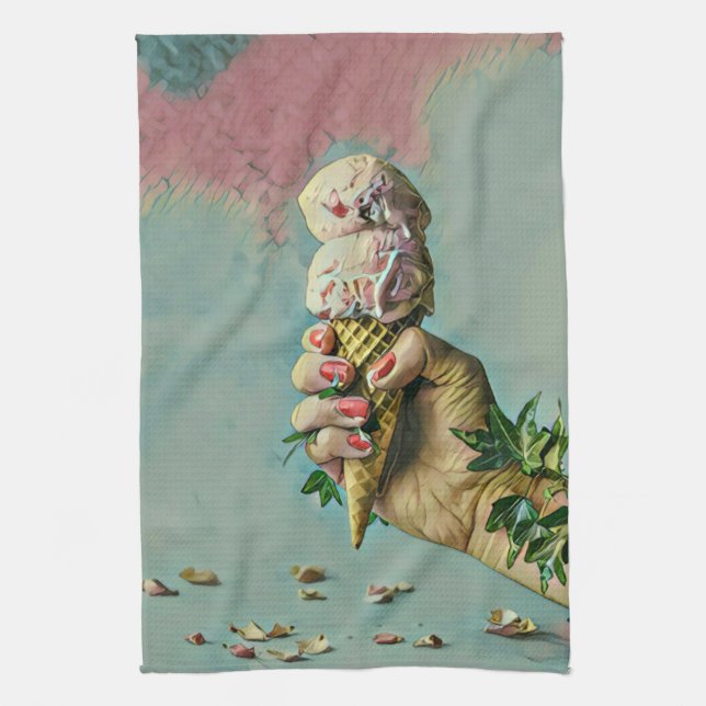 Ice cream lover gift tea towel (Vertical)