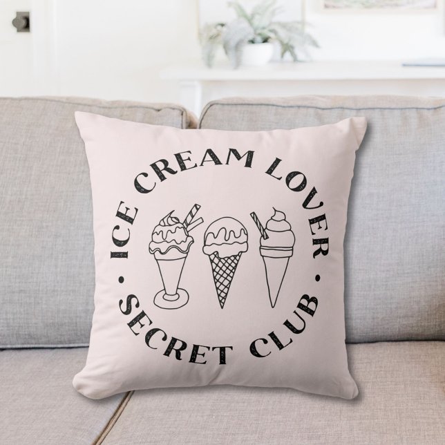 Ice Cream Lover Secret Club Kids Nursery Cushion (In situ)