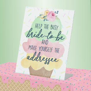 Ice Cream Make Yourself The Addressee Bridal Pedestal Sign