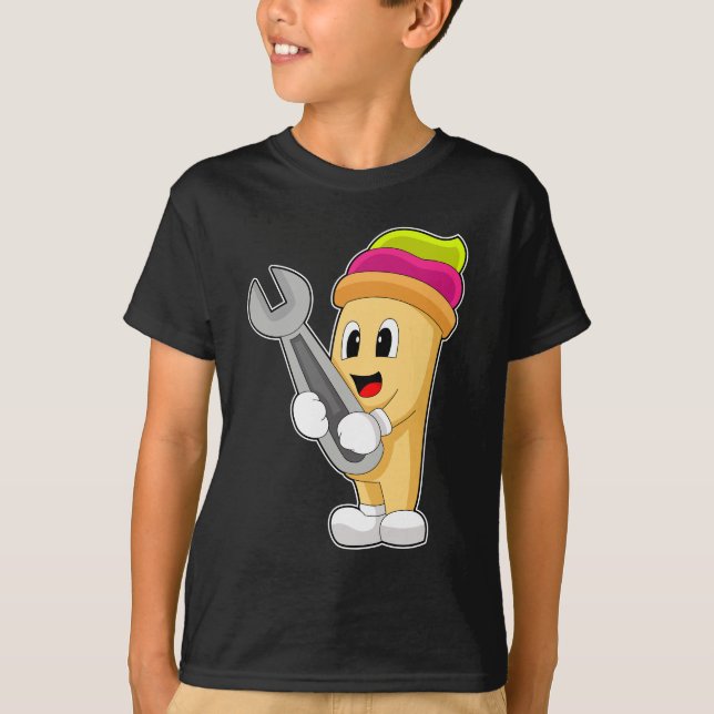 Ice cream Mechanic Wrench T-Shirt (Front)