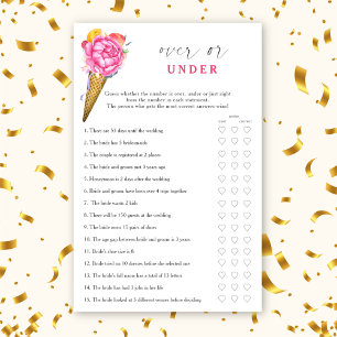 Ice cream - Over or under bridal shower game
