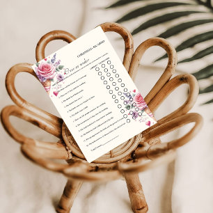 Ice Cream Over or under bridal shower game Card