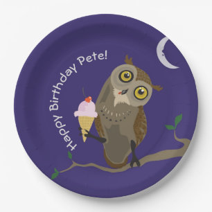 Ice Cream Owl Paper Plate