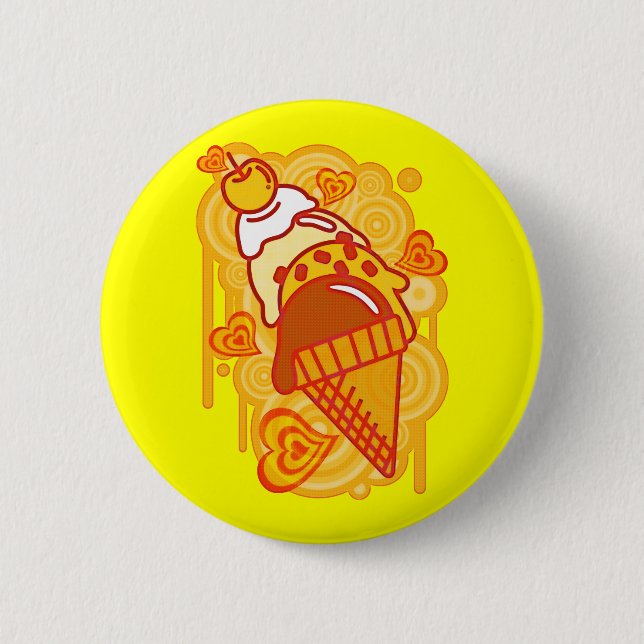 Ice_Cream_Paint 6 Cm Round Badge (Front)