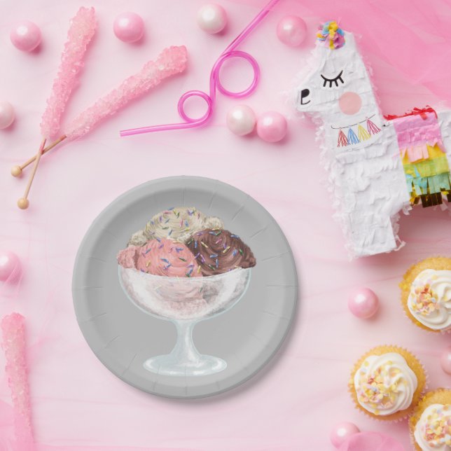 Ice Cream Paper Plate (Party)