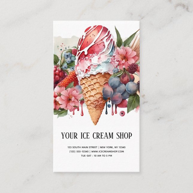Ice Cream Parlour business card (Front)