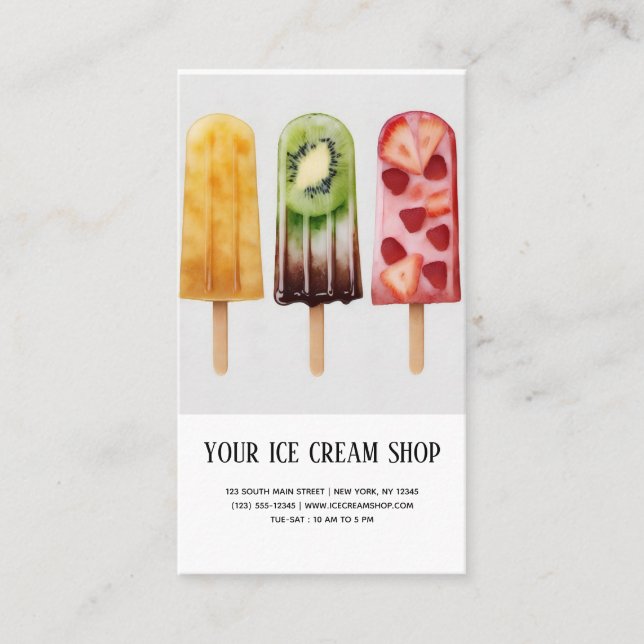 Ice Cream Parlour business card (Front)