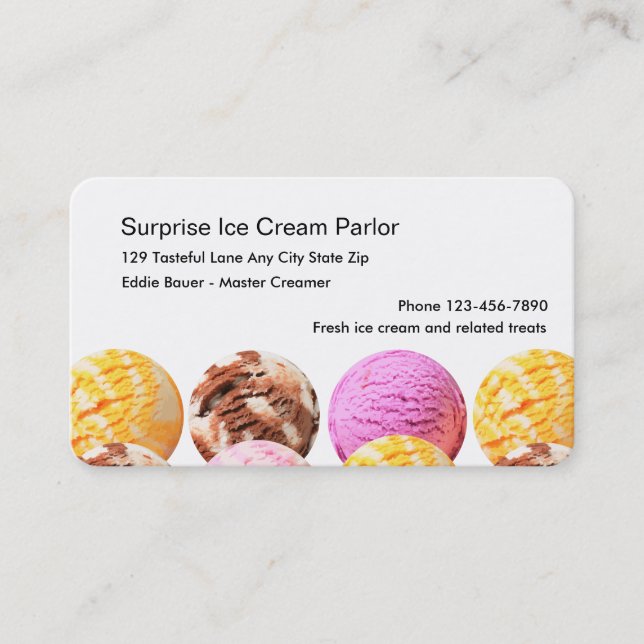 Ice Cream Parlour Business Cards (Front)