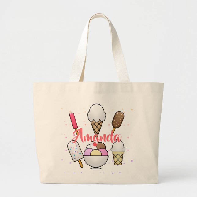 Ice Cream Parlour Dream Large Tote Bag (Front)
