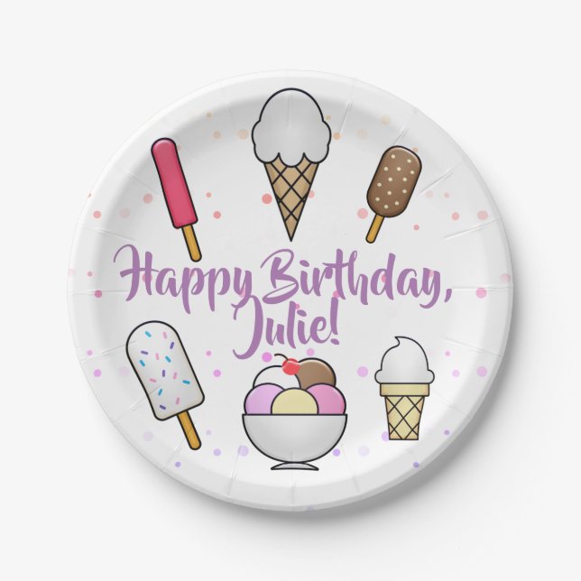 Ice Cream Parlour Dream Paper Plate (Front)