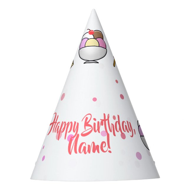 Ice Cream Parlour Dream Party Hat (Front)