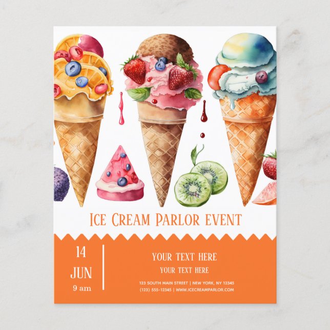 Ice cream parlour flyer (Front)