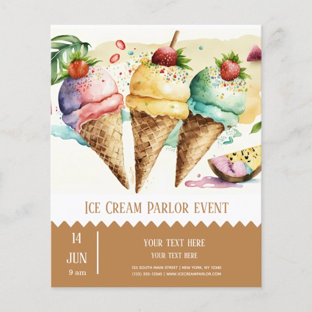 Ice cream parlour flyer (Front)