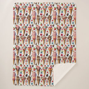 Ice-Cream Parlour Party Sherpa Blanket