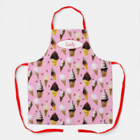 Ice Cream Parlour Retro Pink Personalised Apron