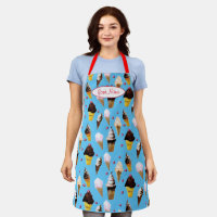 Ice Cream Parlour Retro Sky Blue Apron